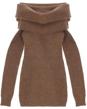 Entire studios Schulterfreier Bound Pullover - Braun