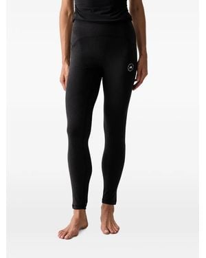 adidas By Stella McCartney Logo-Print Ruched Leggings - Black
