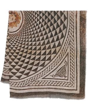 Faliero Sarti Mosaic-Pattern Scarf - Brown