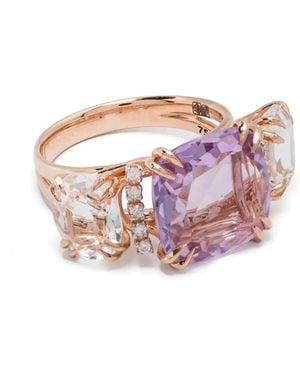 Brumani Anillo En Oro De 18 Ct Con Cuarzo Y Amatista - Rosa