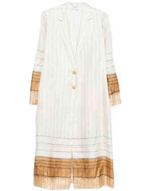 Alysi Striped Buttoned Jacket - White