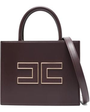 Elisabetta Franchi Small Logo-Embossed Tote Bag - Brown