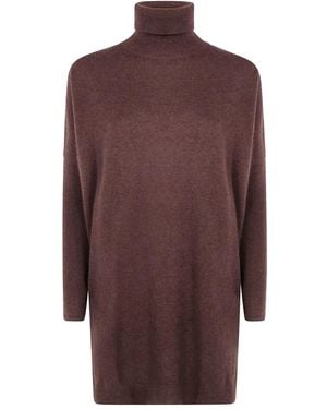 ABSOLUT CASHMERE Roll-Neck Midi Dress - Brown