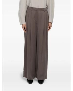 Amomento Two-Tuck Wide-Leg Trousers - Brown