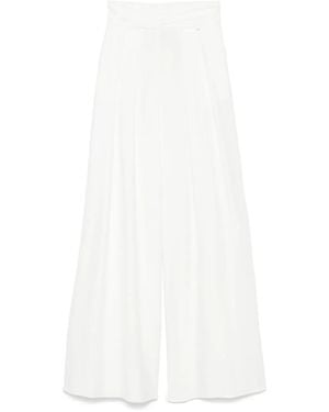 Nissa Gathered-Detailing Pants - White