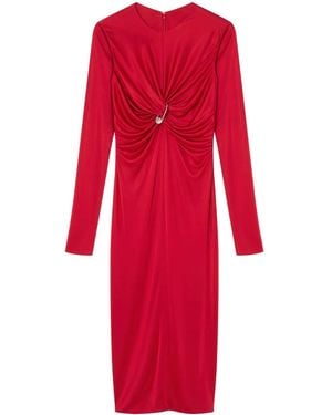 Versace Dress With Decorative Draping - Red