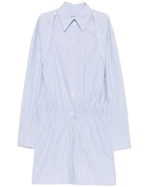 Nanushka Odran Striped Shirt Mini Dress - White