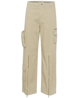 Gestuz Mirjagz Zip-Detail Cargo Pants - Natural