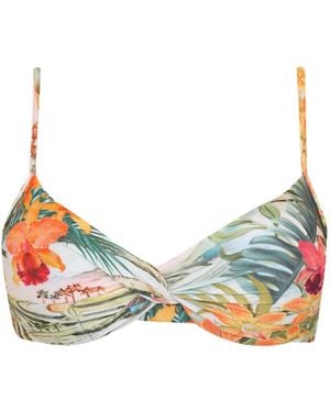 Lygia & Nanny Top de bikini con motivo floral - Azul