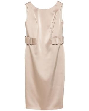 Fely Campo Bow-Embellishment Midi Dress - White