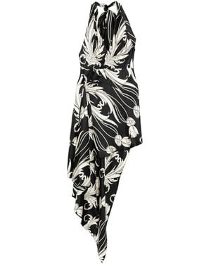 Monse V-Neck Printed Dress - Black