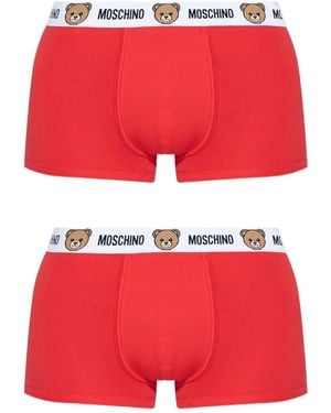 Moschino Boxer Con Stampa (2 Pezzi) - Rosso