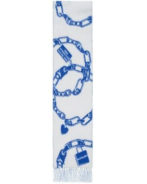 Acne Studios Schal Mit Herz-Print - Blau