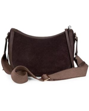 Borbonese Bolso De Hombro De Ante - Marrón