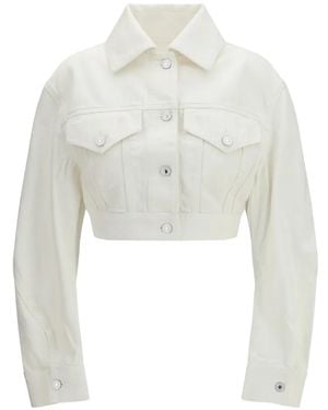 Givenchy Cocoon Reversed-Effect Raw Denim Jacket - White