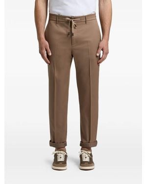 Peserico Drawstring Elasticated-Waistband Trousers - Natural