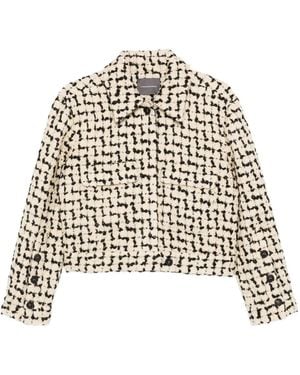 Lorena Antoniazzi Cropped Tweed Jack - Wit