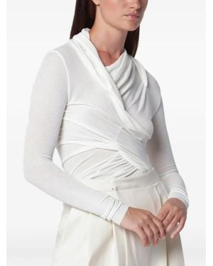 Source Unknown Folgore Asymmetric Draped Top - White