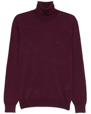 Etro Besticktes Rollkragenoberteil - Lila