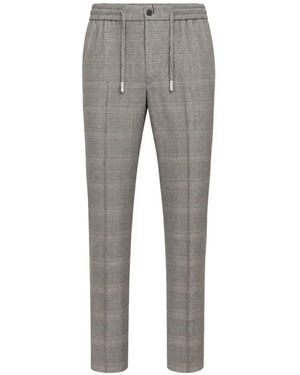 Billionaire Prince Of Wales Check Track Pants - Gray