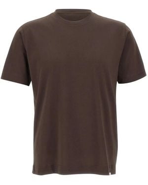 Diktat Crew-Neck Short-Sleeve T-Shirt - Brown