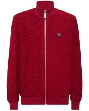 Philipp Plein Monogram-Jacquard Track Jacket - Red