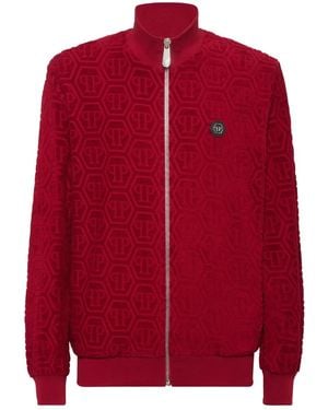 Philipp Plein Monogram-Jacquard Track Jacket - Red
