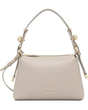 ARMANI EXCHANGE Logo-Detail Shoulder Bag - Natural