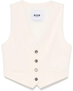 MSGM Slub-Texture Waistcoat - Natural