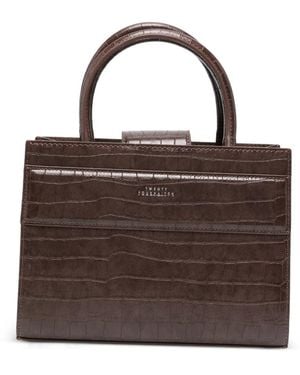 Twentyfourhaitch Sac Porté Épaule Erane Sà Effet Peau De Crocodile - Brown