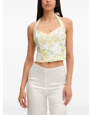 Bardot Deserae Floral-Print Halterneck Top - Blue