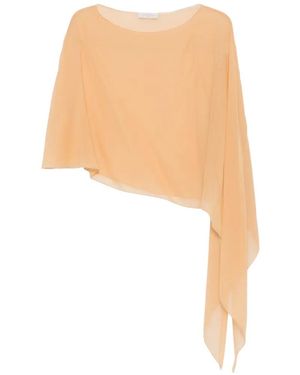 Antonelli Melone Asymmetric Draped Top - White