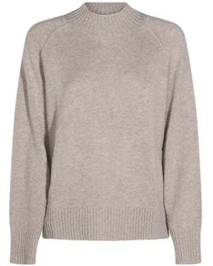 Allude Ribbed-Knit Raglan-Sleeve Sweater - Gray