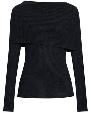 Fabiana Filippi Off-Shoulder Ribbed Jumper - Blue