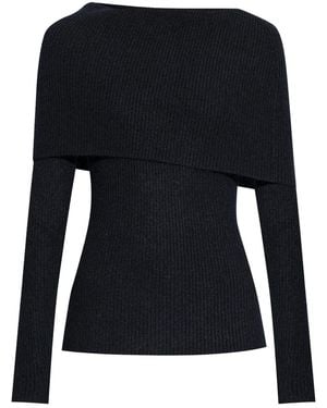 Fabiana Filippi Off-Shoulder Ribbed Jumper - Blue