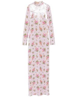 Brandon Maxwell Vestido Largo Con Motivo Floral - Rosa