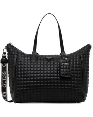 Guess Quilted Tote Bag - Black