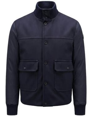 Moncler Quilted Paneled Jacket - Blue