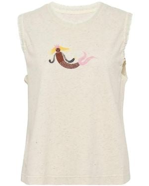 Renli Su T-Shirt mit Stickerei - Weiß