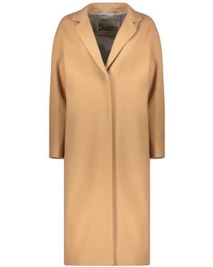 Herno Notched-Collar Single-Breasted Coat - Natural