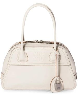 Miu Miu Small Viviant Tote Bag - White