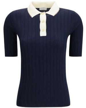 Brunello Cucinelli Short Sleeve Polo - Blue