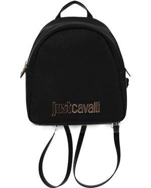 Just Cavalli ロゴプレート バックパック - ブラック