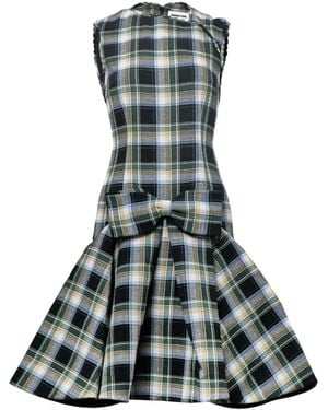ShuShu/Tong Asymmetric checked dress - Grün
