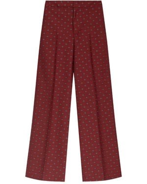 Etro ジャカードフレアパンツ - レッド