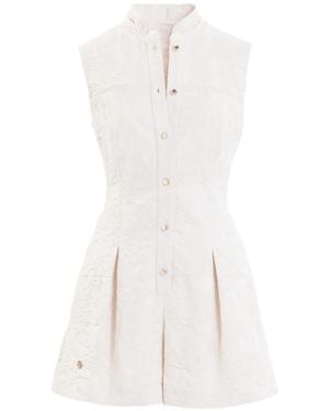 Saiid Kobeisy Jacquard Short Playsuit - White