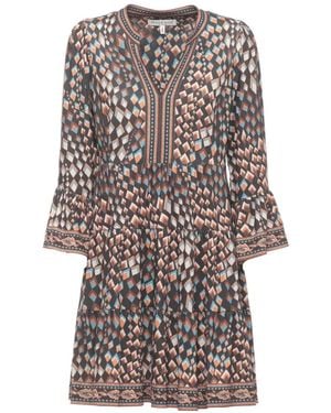 Hale Bob Annika Kleid mit geometrischem V-Ausschnitt - Weiß