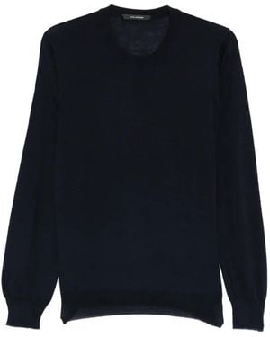 Tagliatore Crew Neck Knitted Top - Blue