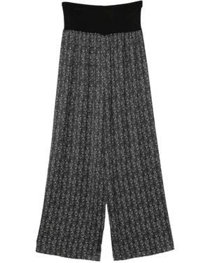 agnès b. High-Waist Printed Pants - Gray
