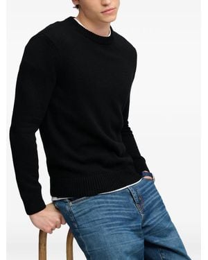 Superdry Preppy Logo-Embroidered Ribbed-Knit Sweater - Black